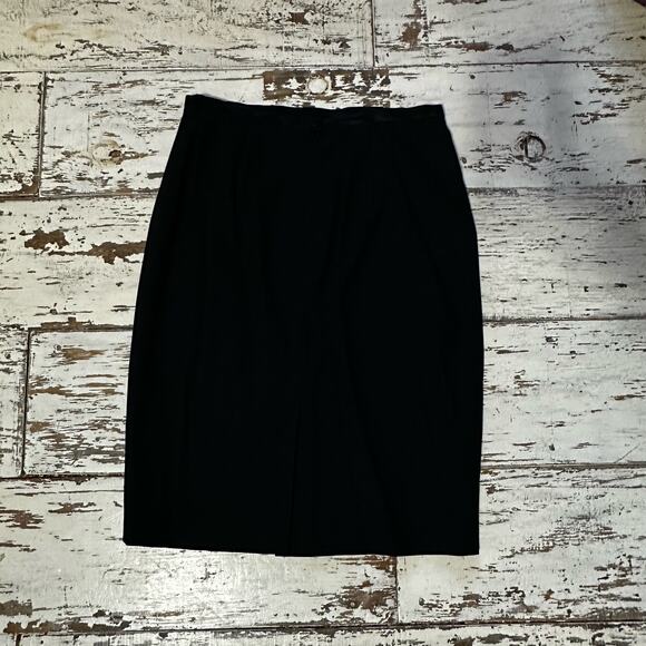 Escada Black 100% Pure New Wool Straight Pencil Skirt Size 42 or U.S. 12 - Picture 8 of 8